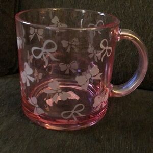 Pink BOWS Glass Coffee Mug